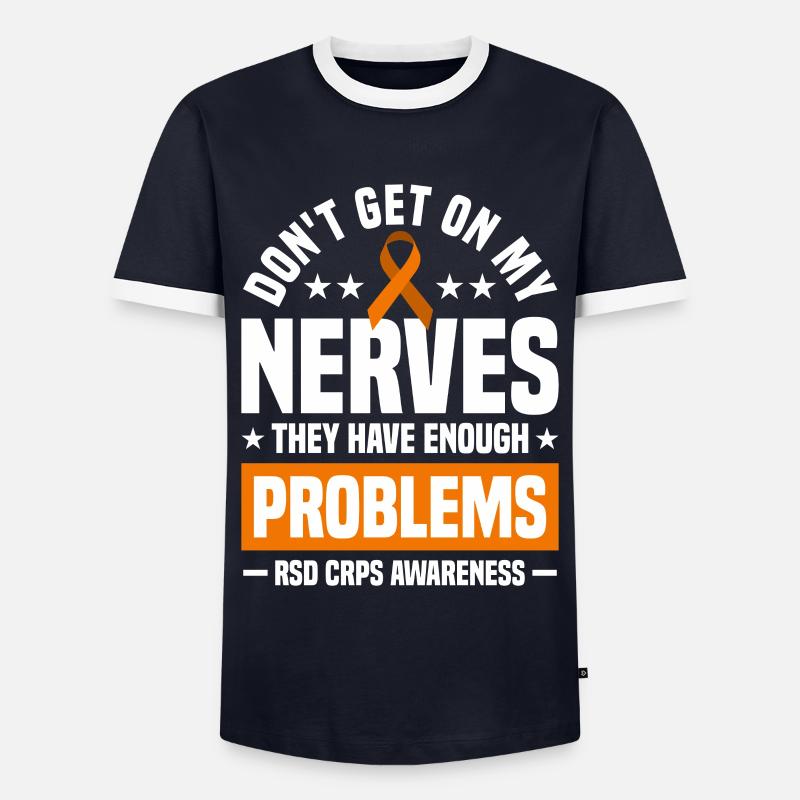 Patient RSD CRPS Gift - Men's Ringer Shirt - navy/white 