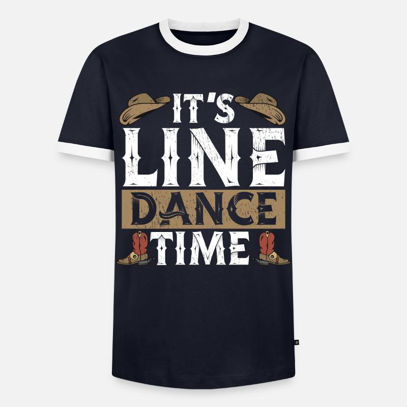 Line Dancing Linedance Line Dance - Männer Kontrast-T-Shirt - Navy/Weiß 