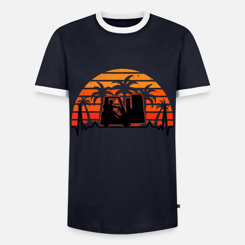 Staplerfahrer Evolution Gabelstapler Lagerist - Männer Kontrast-T-Shirt - Navy/Weiß