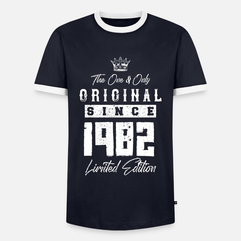 1982 limited edition - Men's Ringer Shirt - navy/white 