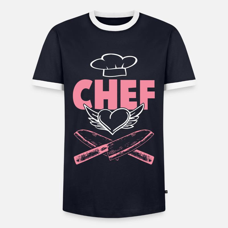 chef koch - Männer Kontrast-T-Shirt - Navy/Weiß 
