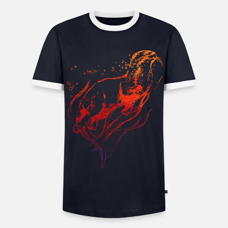 Otter - Men's Ringer Shirt - navy/white 