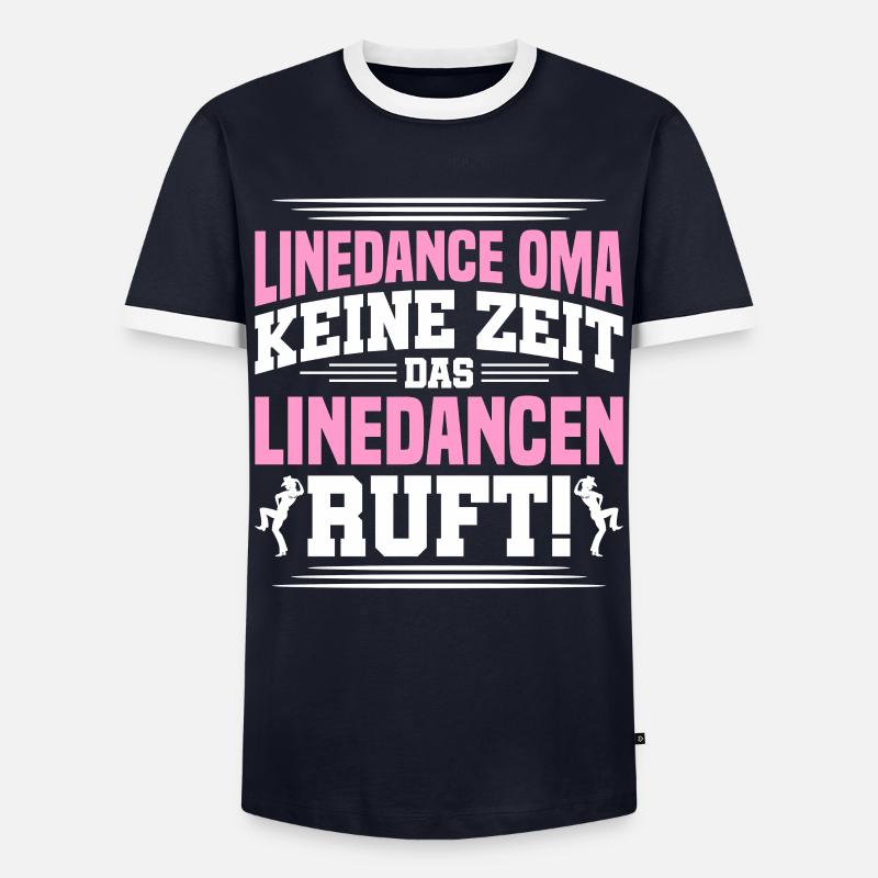 Das Linedance Ruft - Männer Kontrast-T-Shirt - Navy/Weiß 