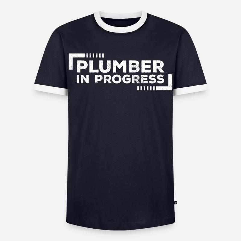 Plumber In Progress Future Plumber - Männer Kontrast-T-Shirt - Navy/Weiß 