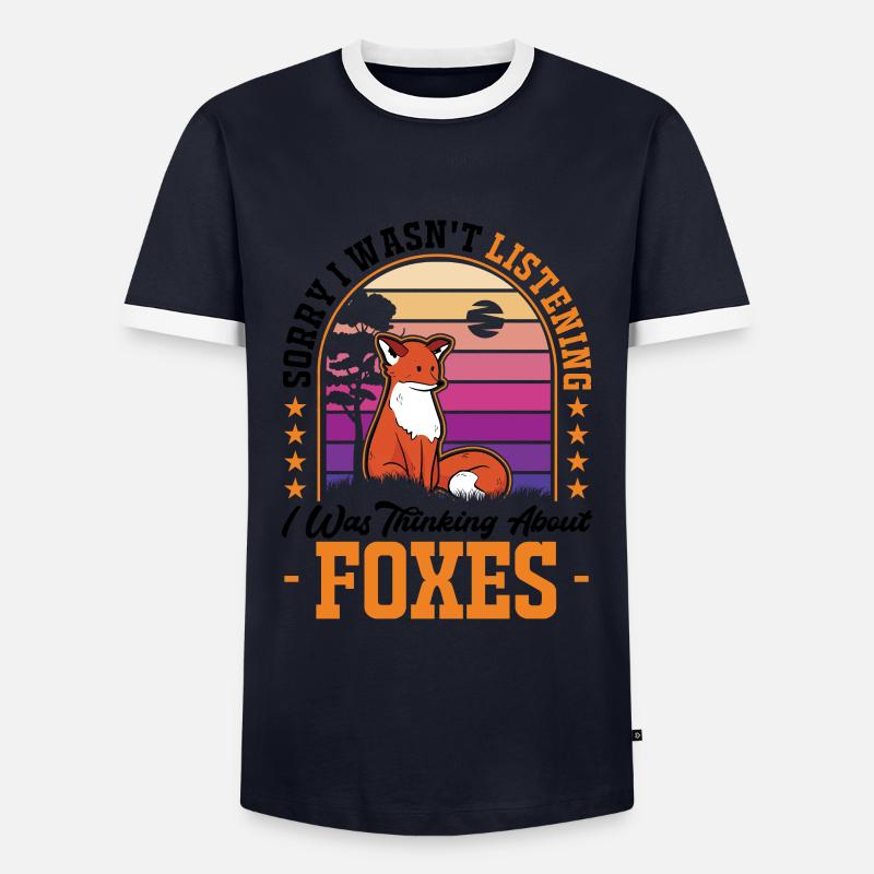 Fuchs Geschenk - Männer Kontrast-T-Shirt - Navy/Weiß 
