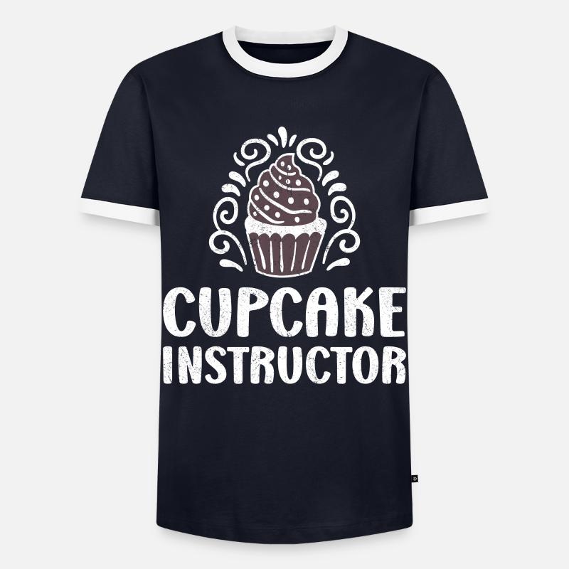 Cupcake Instructor - Männer Kontrast-T-Shirt - Navy/Weiß 