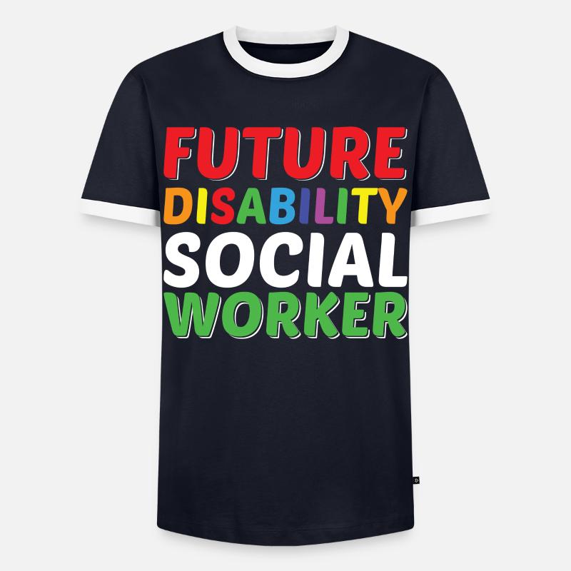 Future Disability Social Worker - Männer Kontrast-T-Shirt - Navy/Weiß 