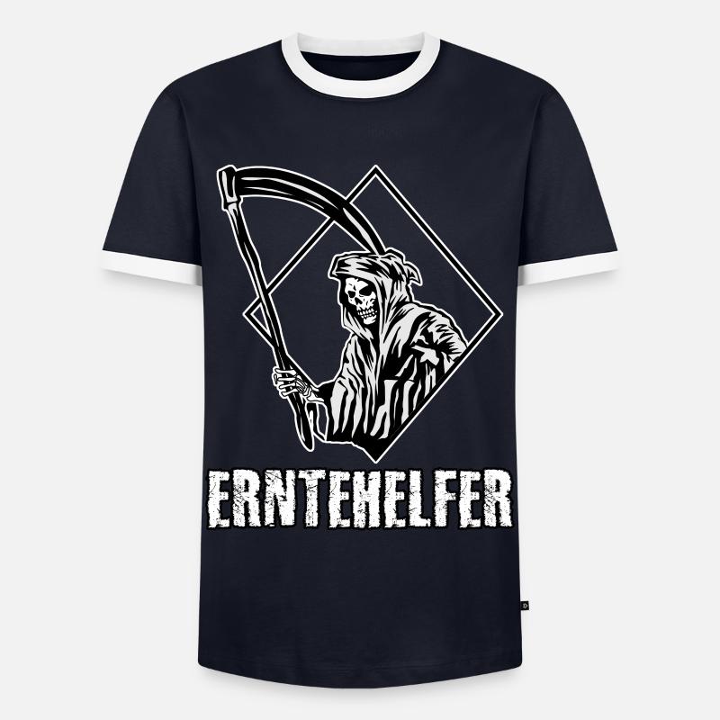 Sensenmann Erntehelfer Grim Reaper - Männer Kontrast-T-Shirt - Navy/Weiß 