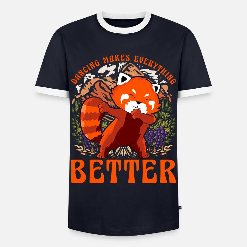 Dancing makes everything betterRoter Panda - Männer Kontrast-T-Shirt - Navy/Weiß 