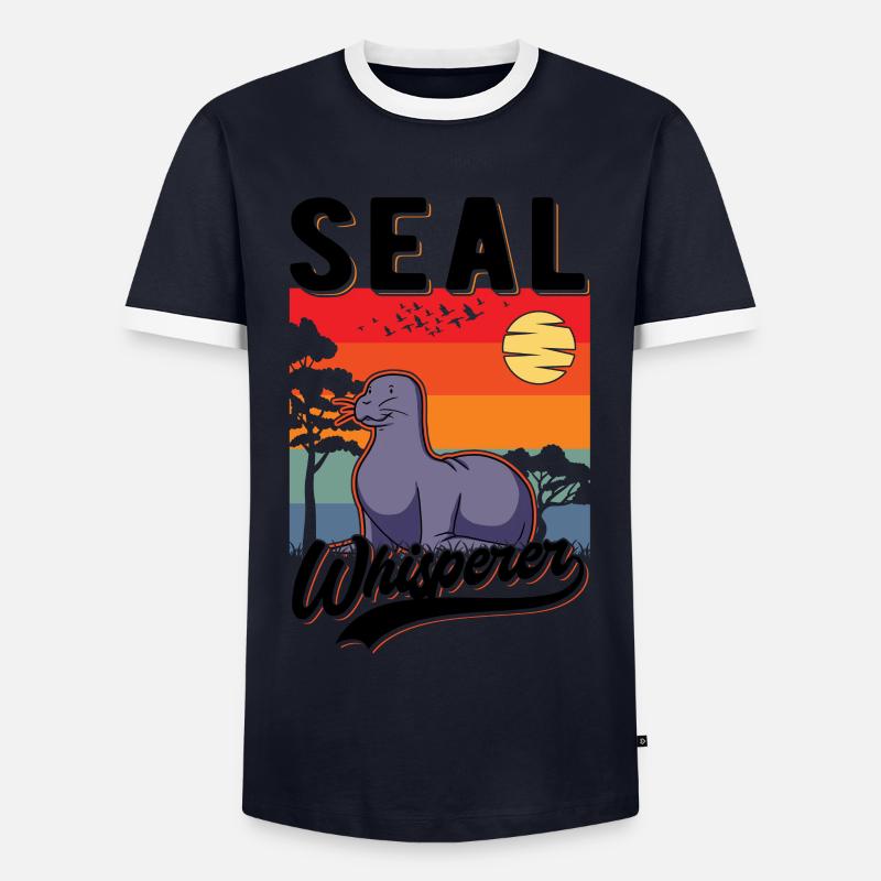 Robben Flüsterer Seal Whisperer - Männer Kontrast-T-Shirt - Navy/Weiß