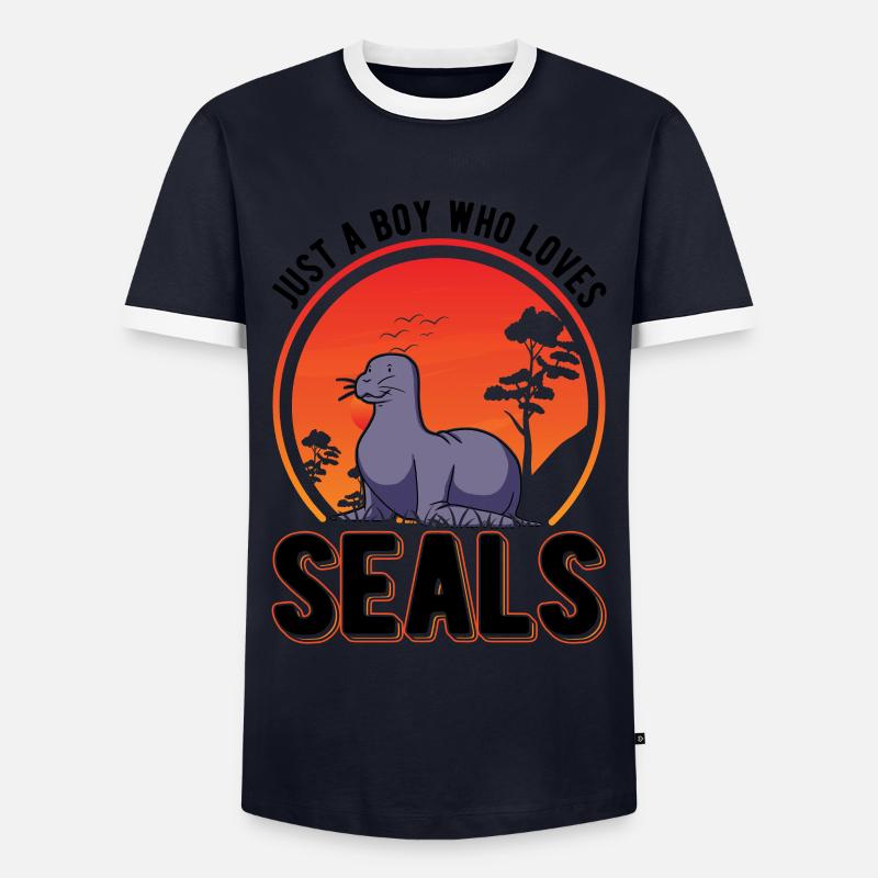 Robbe Junge - Männer Kontrast-T-Shirt - Navy/Weiß 