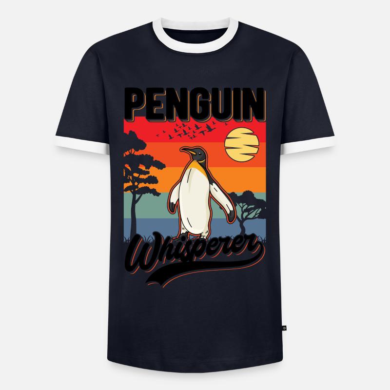 Pinguin Flüsterer Penguin Whisperer - Männer Kontrast-T-Shirt - Navy/Weiß
