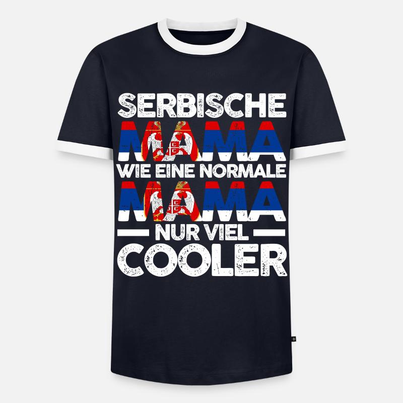 Serbin Serbische Mama Serbien Mutter - Männer Kontrast-T-Shirt - Navy/Weiß 