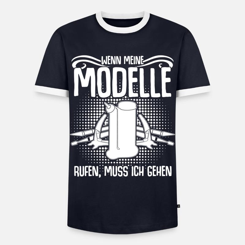 Modellbau Kleber Modellbauer - Männer Kontrast-T-Shirt - Navy/Weiß