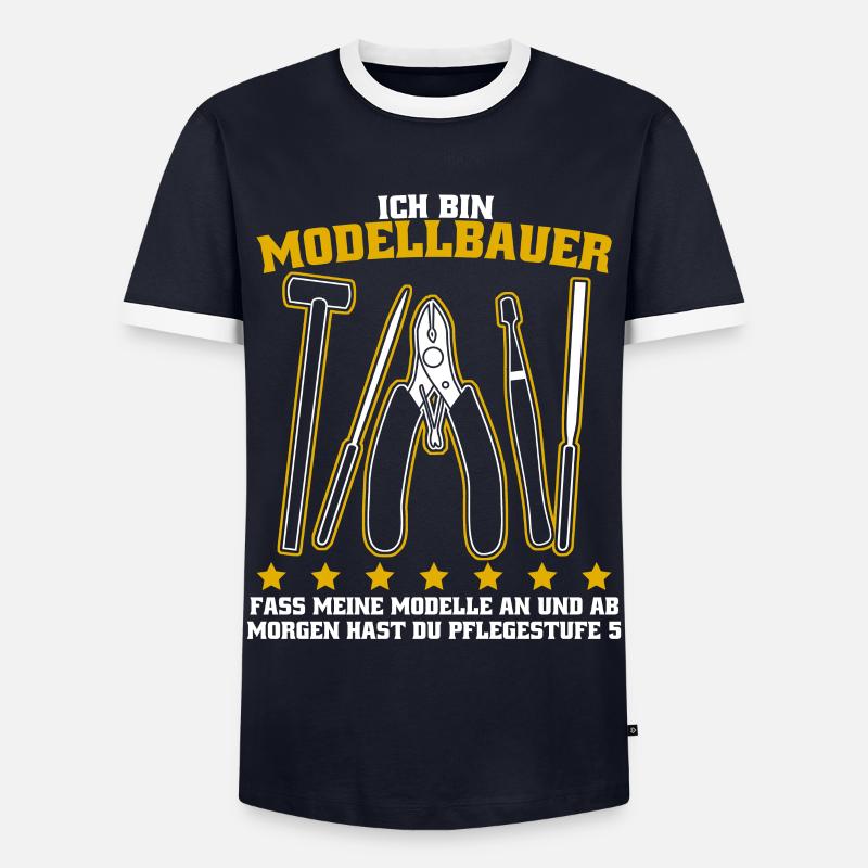 Modellbau Tabletop Modellbauer - Männer Kontrast-T-Shirt - Navy/Weiß 