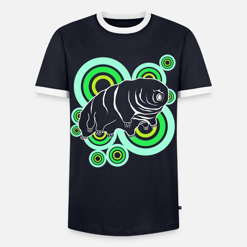 Tardigrade Retro Bärtierchen Wasserbär - Männer Kontrast-T-Shirt - Navy/Weiß