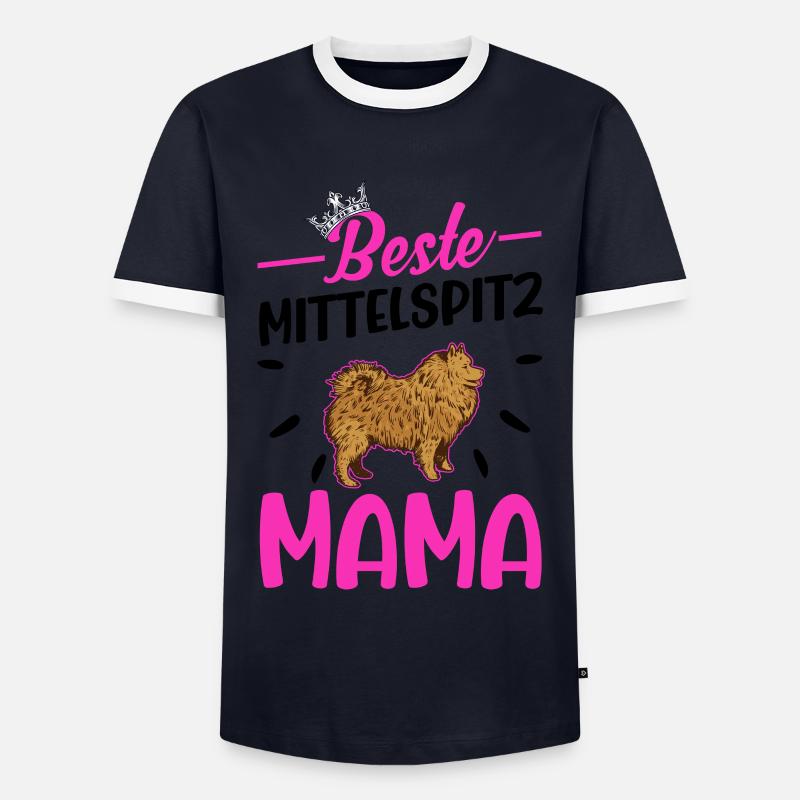 Beste Mittelspitz Mama - Männer Kontrast-T-Shirt - Navy/Weiß 