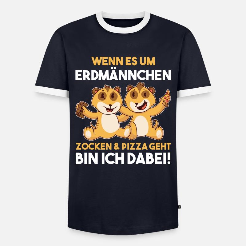 Erdmännchen - Männer Kontrast-T-Shirt - Navy/Weiß