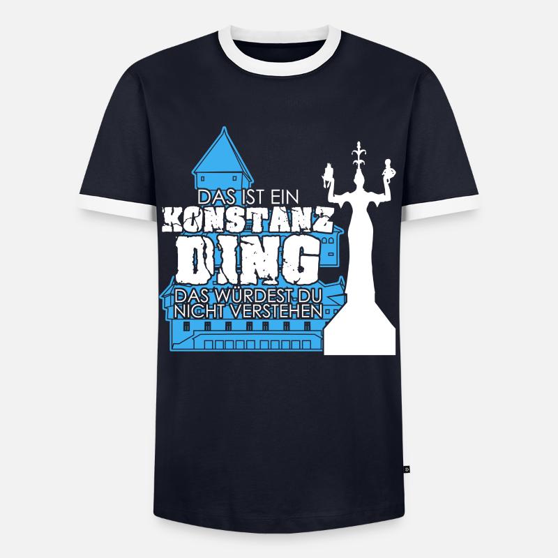 Konstanz Bodensee Spruch Konstanzer - Männer Kontrast-T-Shirt - Navy/Weiß 