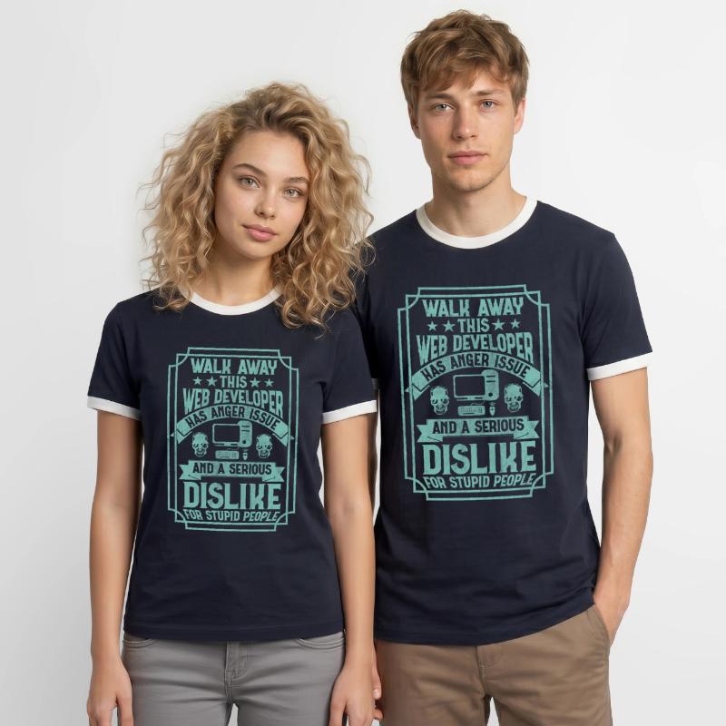 Funny Programmer Web Developer Funny Men's Ringer Shirt