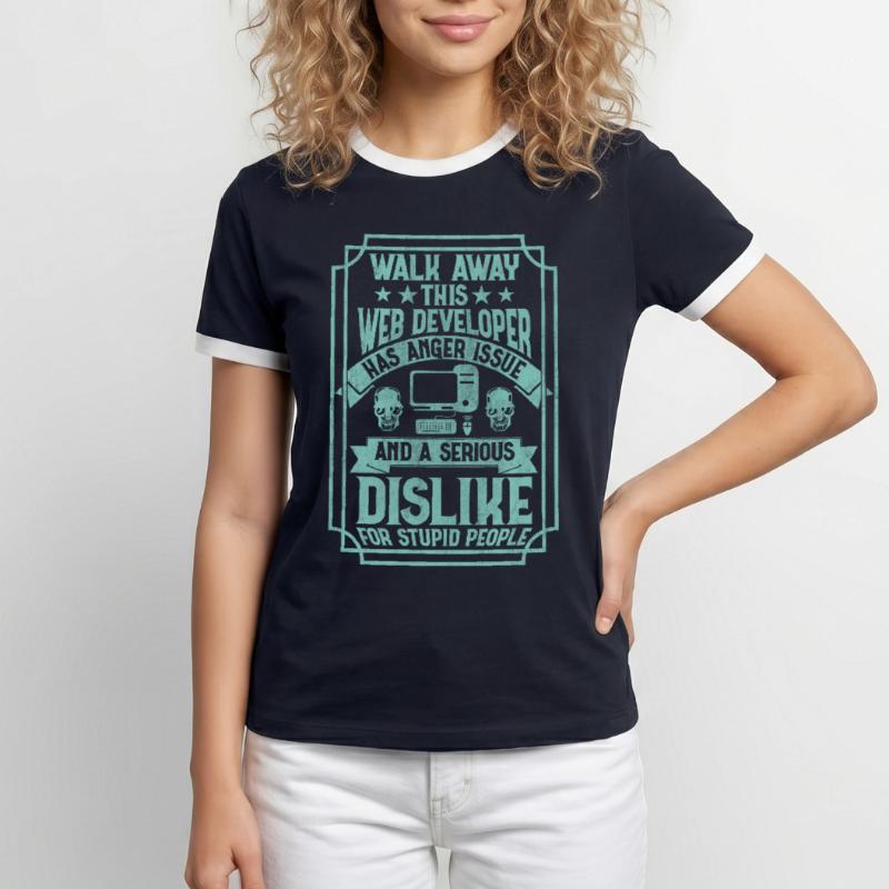 Funny Programmer Web Developer Funny Men's Ringer Shirt