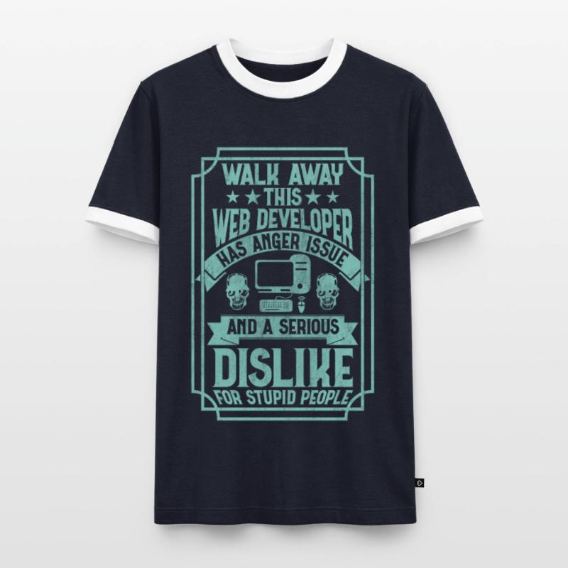 Funny Programmer Web Developer Funny Men's Ringer Shirt