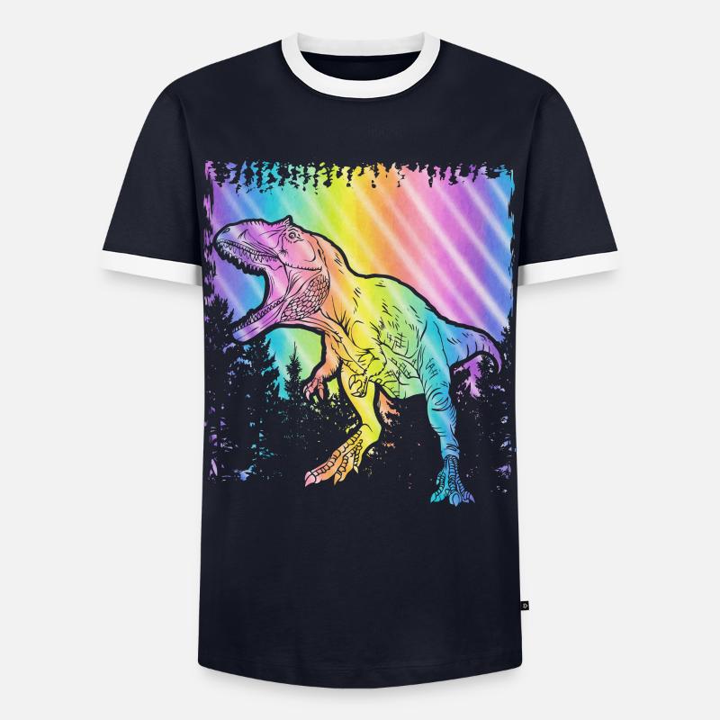 Dinosaur - Men's Ringer Shirt - navy/white