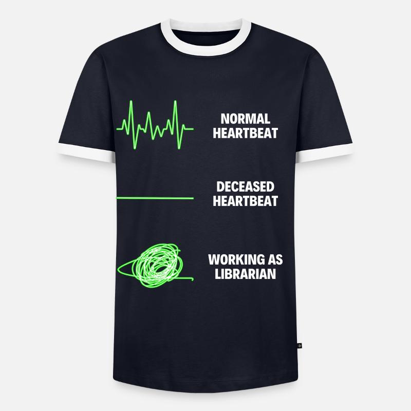 Librarian Book Reader Lover - Men's Ringer Shirt - navy/white 