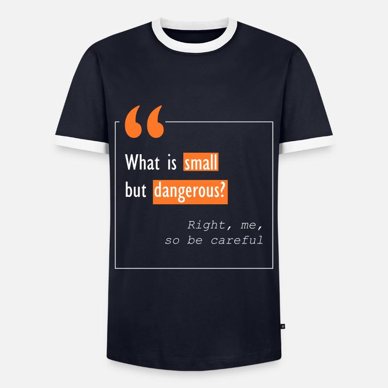 Ich bin gefährlich - Männer Kontrast-T-Shirt - Navy/Weiß 