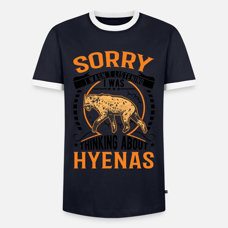 Hyäne Erdwolf Hyena - Männer Kontrast-T-Shirt - Navy/Weiß 