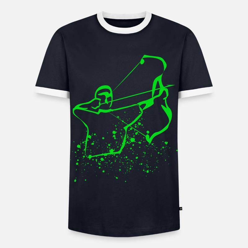 Compound bow 3D archery - Men's Ringer Shirt - navy/white 