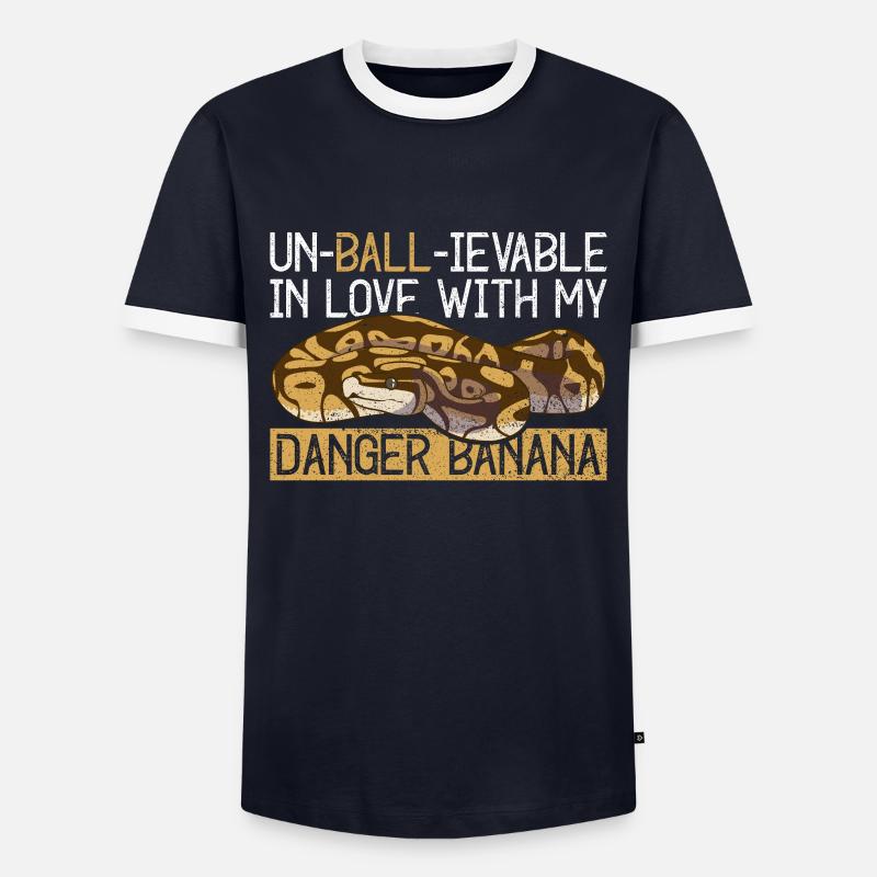 Königspython Banane Königspython - Männer Kontrast-T-Shirt - Navy/Weiß 