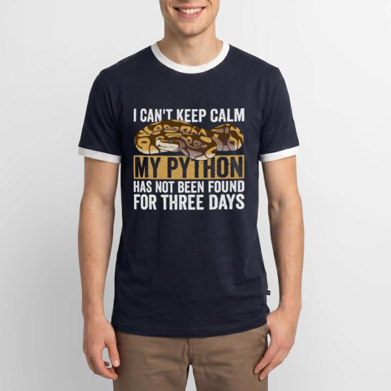 Königspython Boule de banane Python T-shirt contrasté Homme