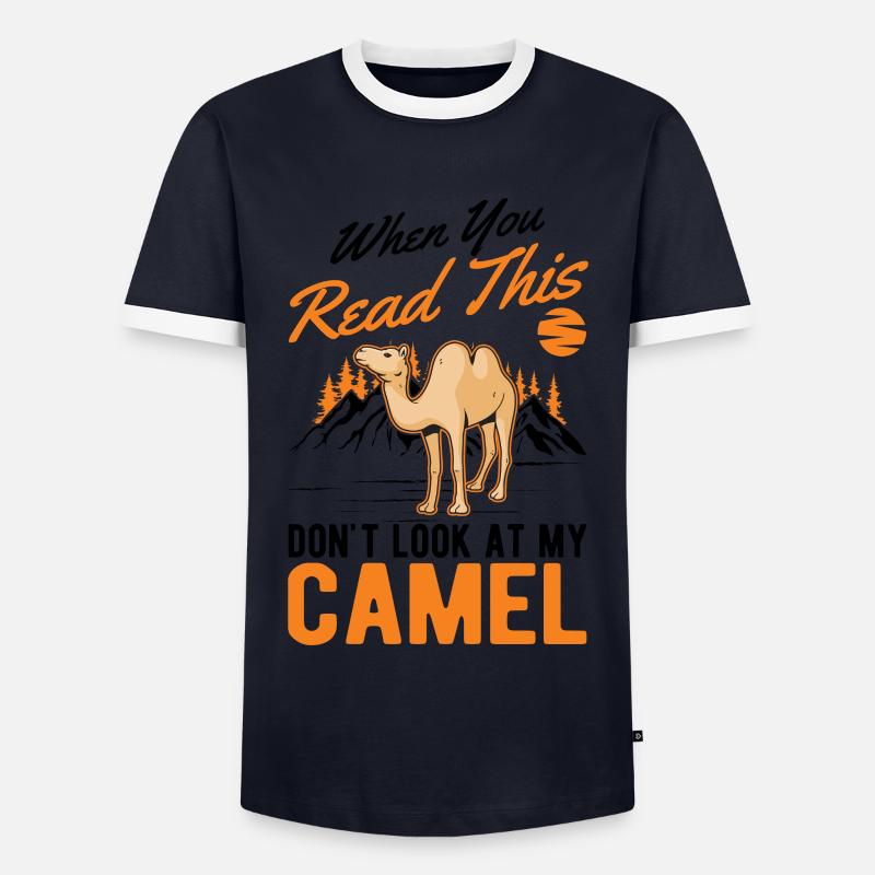 Kamel Geschenk Dromedar Camel Großkamel - Männer Kontrast-T-Shirt - Navy/Weiß 
