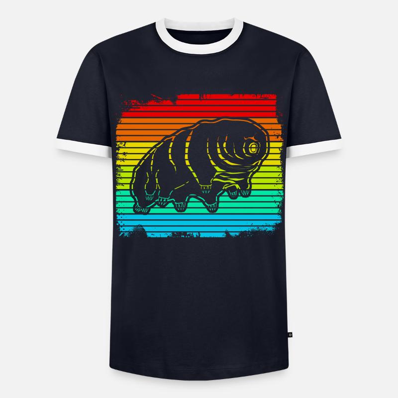 Tardigrade Retro Wasserbär Bärtierchen - Männer Kontrast-T-Shirt - Navy/Weiß 