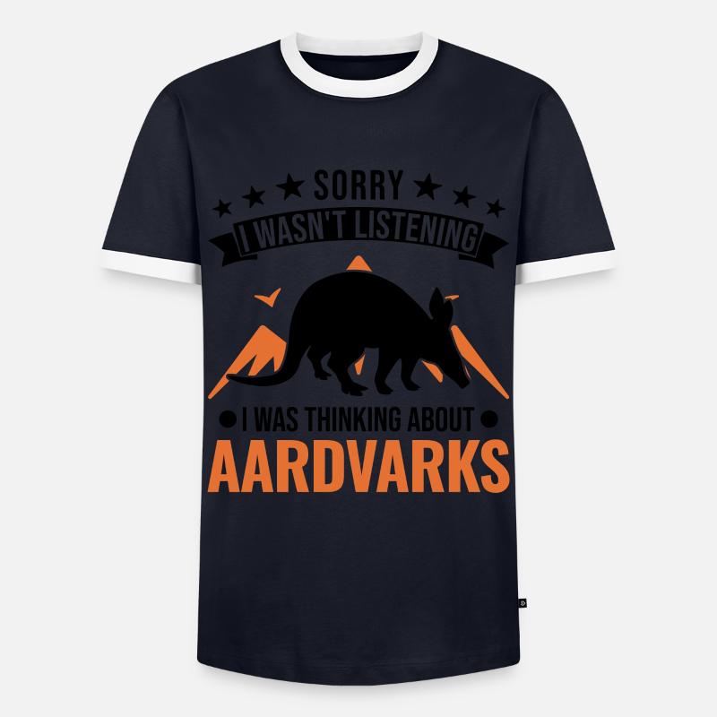 Erdferkel Geschenk Aardvark - Männer Kontrast-T-Shirt - Navy/Weiß 