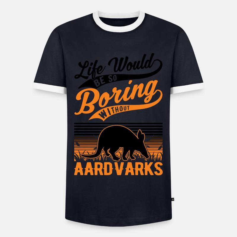 Erdferkel Geschenk Aardvark - Männer Kontrast-T-Shirt - Navy/Weiß 
