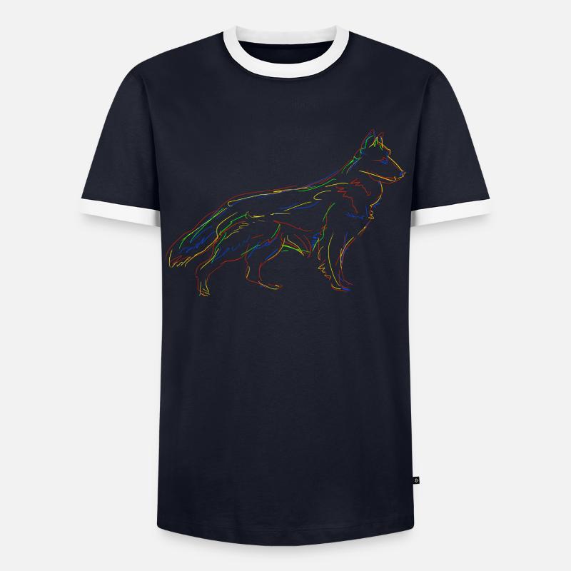 Schäferhunde Weisser Schäferhund - Männer Kontrast-T-Shirt - Navy/Weiß 