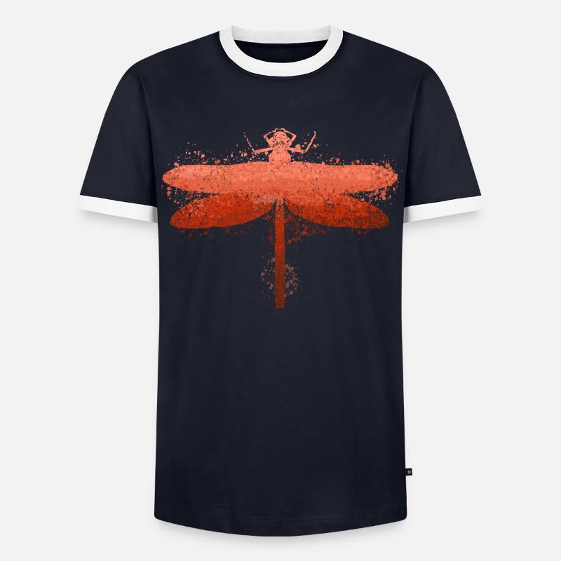 Libelle Libellen - Männer Kontrast-T-Shirt - Navy/Weiß