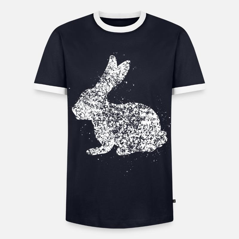 Rabbit Rabbit Rabbit - Men's Ringer Shirt - navy/white