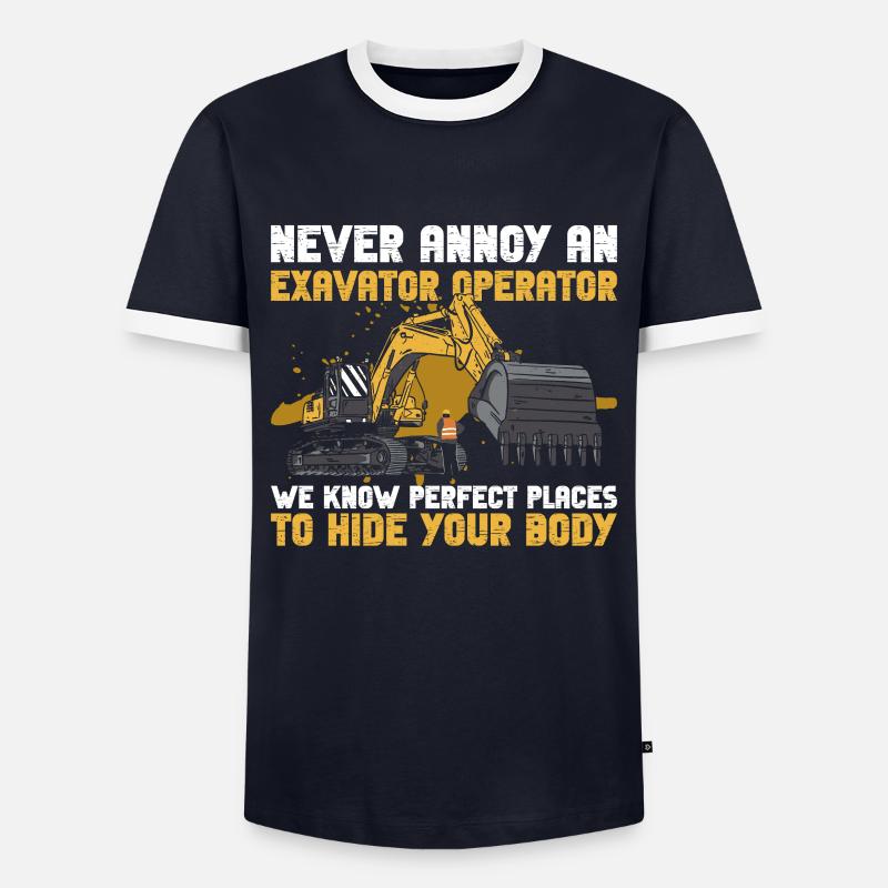 Bagger Baggerführer Baggerfahrer - Männer Kontrast-T-Shirt - Navy/Weiß 