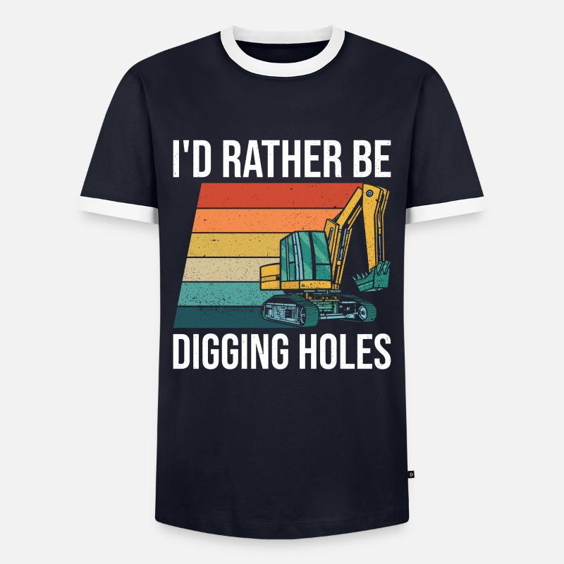 Bagger Baggerfahrer Baggern - Männer Kontrast-T-Shirt - Navy/Weiß