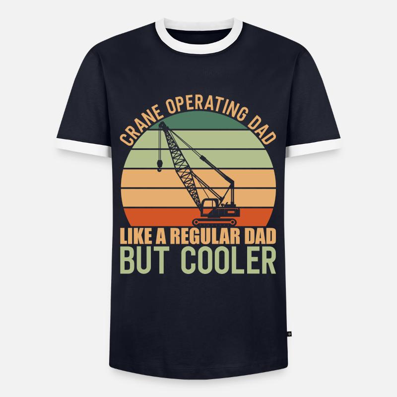 Kranfahrer Crane Operating Dad - Männer Kontrast-T-Shirt - Navy/Weiß 