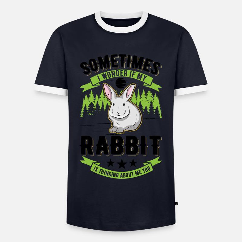 Rabbit Rabbit Rabbit - Men's Ringer Shirt - navy/white 