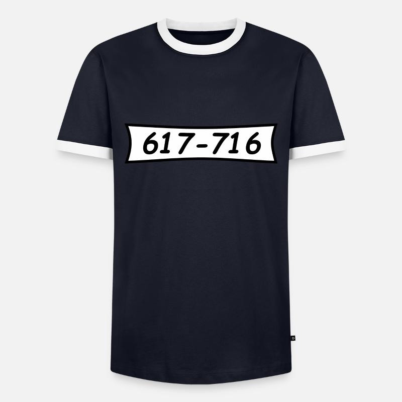 Panzerknacker Nummer 617 716 - Männer Kontrast-T-Shirt - Navy/Weiß 