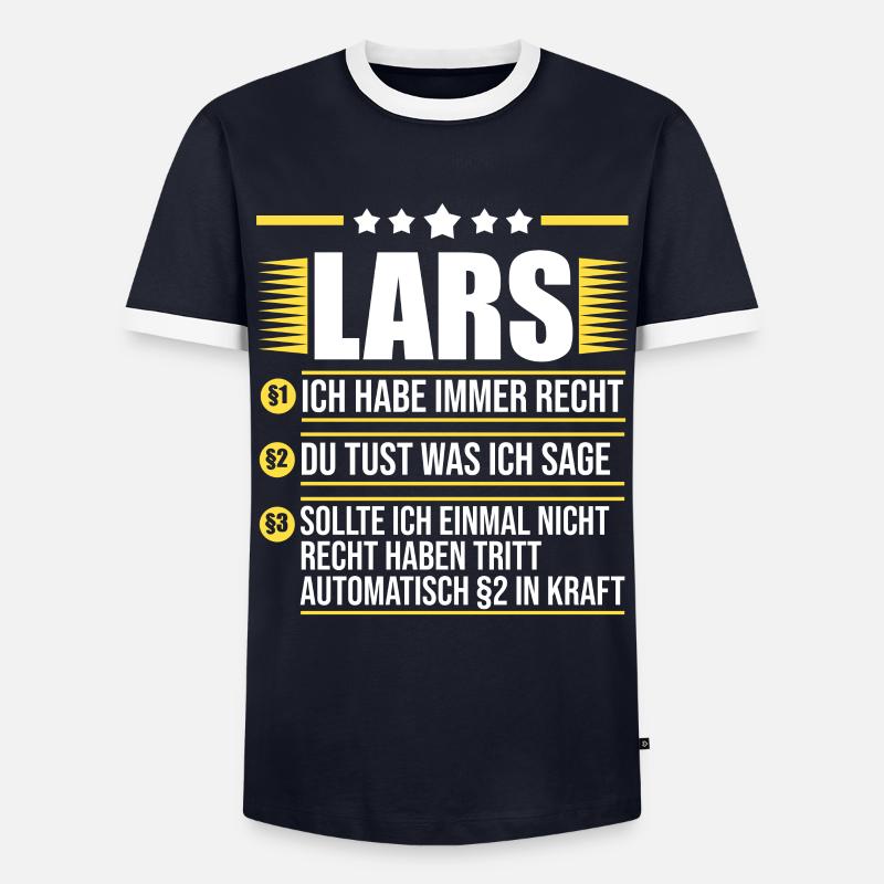 Lars - Männer Kontrast-T-Shirt - Navy/Weiß 