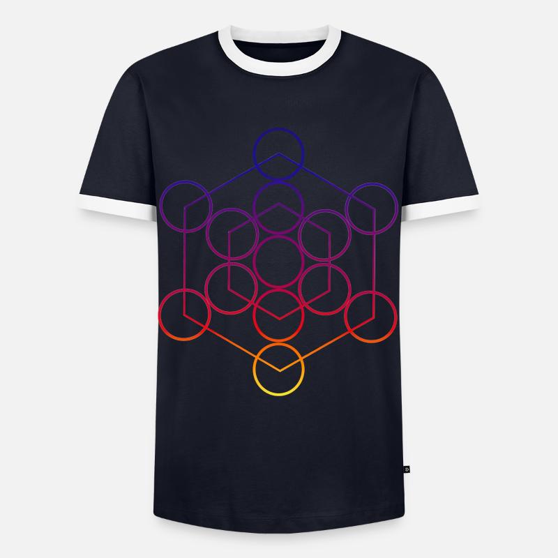 Circles - Graphics - Geometric Design - Geometry - Men's Ringer Shirt - navy/white 