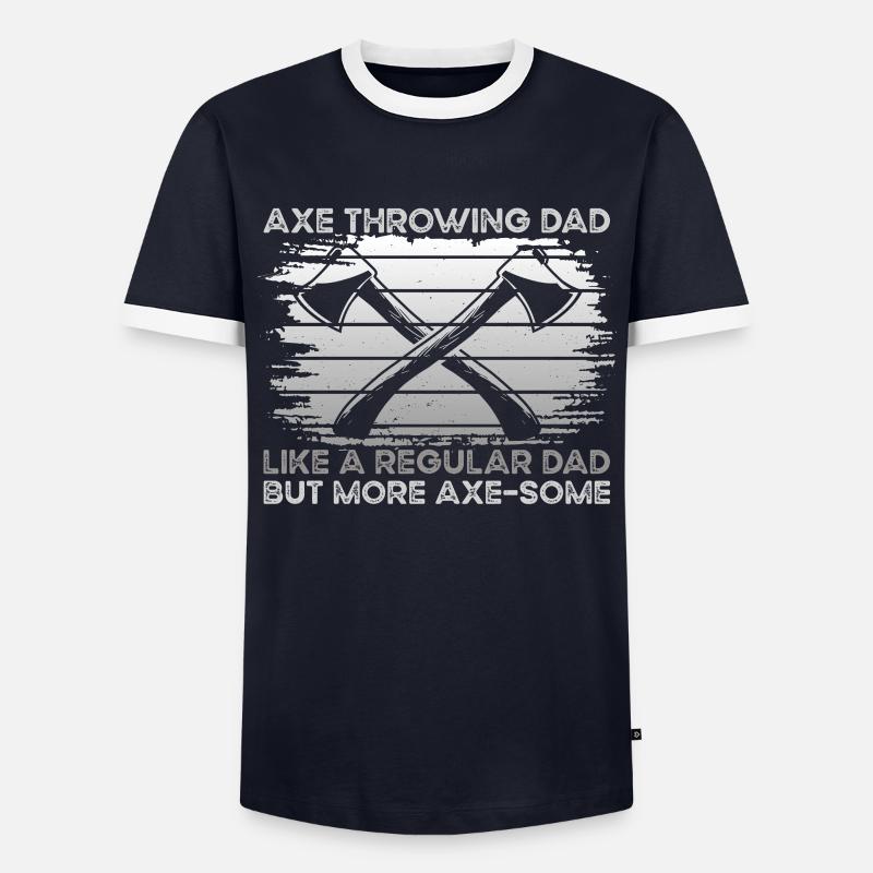 Axe Throwing Dad - Männer Kontrast-T-Shirt - Navy/Weiß 