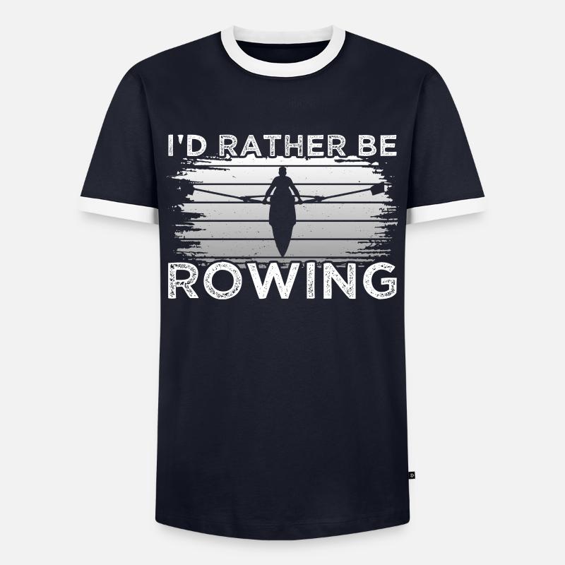 Rather Be Rowing - Männer Kontrast-T-Shirt - Navy/Weiß 