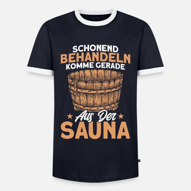 Sauna Schonend Behandeln Geschenk - Männer Kontrast-T-Shirt - Navy/Weiß 
